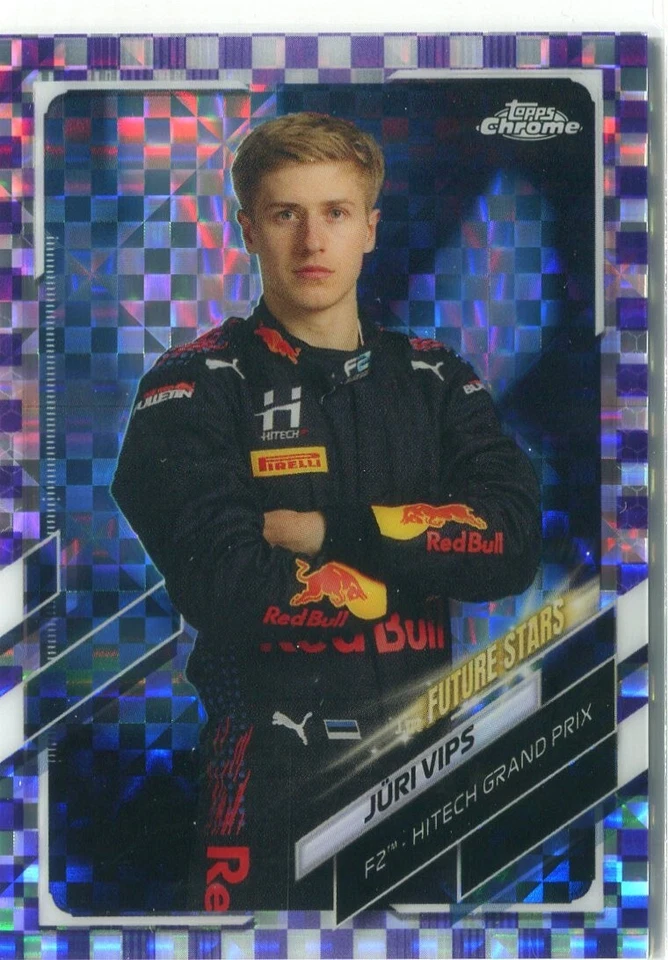 2021 Topps Chrome Formula 1 Juri Vips Purple Checker Flag Refractor #69 /199 - Image 1 of 1