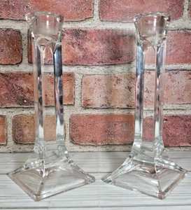 Candelabros de cristal Toscana, 24% soportes de cristal de plomo, par de 8,25", juego de 2 EE. UU. - Imagen 1 de 11