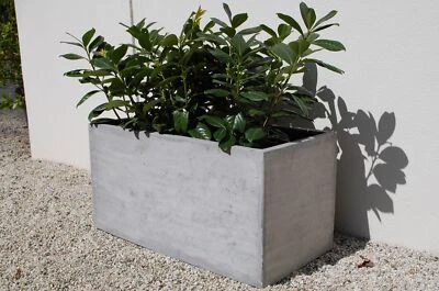 VIVANNO Pflanzkübel Blumenkübel "Maxi" 80 aus Fiberglas, Beton-Design, Grau