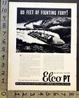 1943 WWII MILITARY NAVY SHIP PATROL TORPEDO PT ELCO MOTORBOAT SPORT AD FC2688 