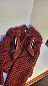 Black and Red houndstooth/checked Jacket and high heels set - Picture 1 of 12