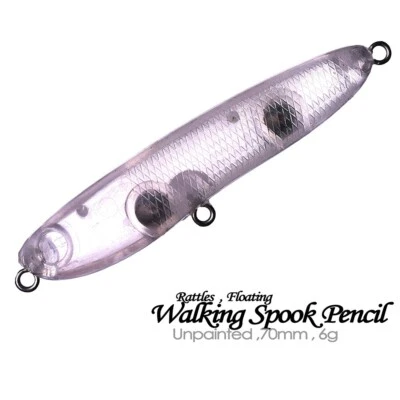 20 PIEZAS 7CM 6G lápiz de sonajero flotante cebo artificial señuelo de pesca en blanco sin pintar Foto 1 de 4