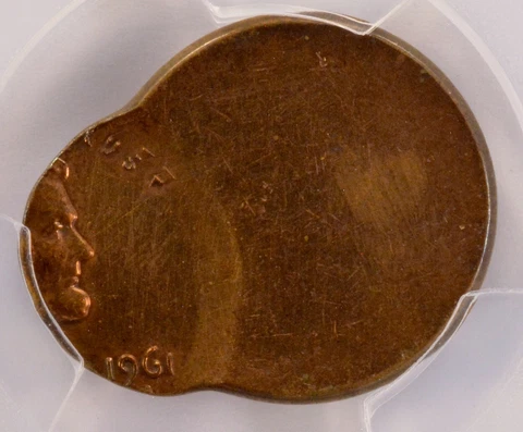 1961-D 1c Lincoln Cent 80% Off-Center PCGS AU Details Cover