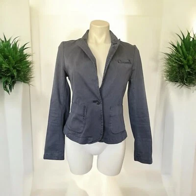 Anthropologie Cartonnier куртка синий серый короткий одна кнопка карманы размер S - Изображение 1 из 4