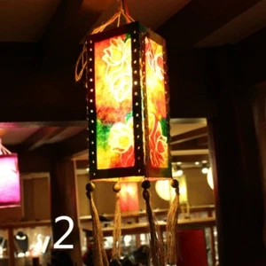 Floral Paper Light Shade Lampshade Bar Style Adorn Ethnic Retro Retro Handmade - Picture 1 of 20