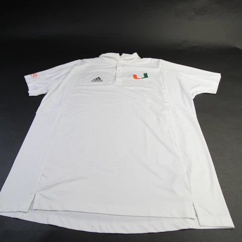 Miami Hurricanes adidas Aeroready Polo Men's White Used Cover