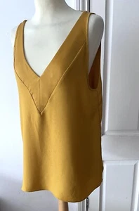 River Island Womens Sleeveless V-neck Gold/Mustard Cami Top UK 10. BNWOT! - Picture 1 of 11