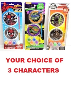KIDS SUNCATCHER SET ART CRAFTS FUN PAINT SPIDER-MAN NINJA TURTLES JURASSIC WORLD - Picture 1 of 10