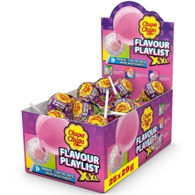 Chupa Chups Assorted flavour Playlist XXL Lollipop 25 x 29g Full Box - Image 1 of 2