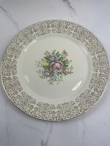 American Limoges Triumph ROSALIE 10" Dinner Plate 22kt Gold Trim Vintage - Picture 1 of 6