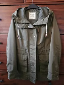 Abercrombie&Fitch women NWOT green color polyester full zip hoody jacket Size XS - Picture 1 of 12