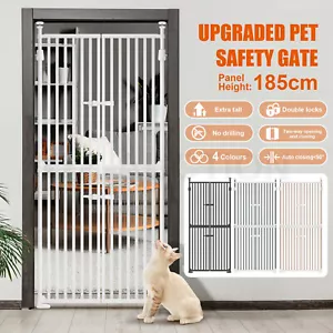 Safety Gate Pet Dog Cat Extra Tall Fence Enclosure Retractable 190 to 250cm - Picture 1 of 79