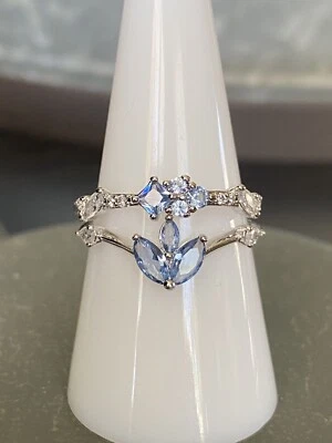 Anillo Bomba Fiesta RBP6396 “Delightful Grace” Azul Zafiro Claro Circonita Talla 9 Nuevo con Etiquetas Foto 1 de 4