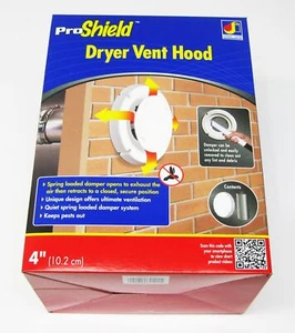 Dundas Jafine BPSH4WZW ProShield 4-Inch Spring Loaded Dryer Vent Hood, White - Picture 1 of 7