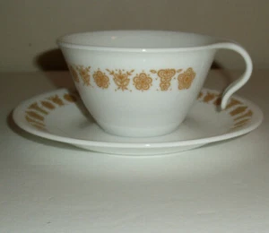 Corelle Butterlfy Gold Hook Thin Cup & Saucer - Picture 1 of 2