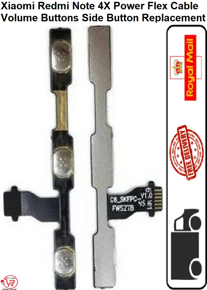 For Xiaomi Redmi Note 4X Power Flex Cable Volume Buttons Side Button Replacement - Image 1 of 2