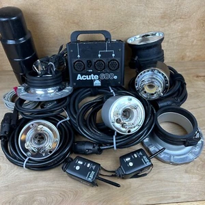 Profoto Acute 600e 3 Strobes, Extension Cable, 2 Speed Rings, Mono Mini Pc Cords - Picture 1 of 22