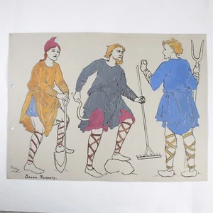 Frederick Charles Winby painting theatre costume design Saxon Peasants #51 - Picture 1 of 4