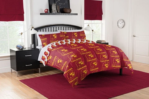 USC Trojans Queen Bed in a Bag (Rotary) OFFICIAL NCAA Cover