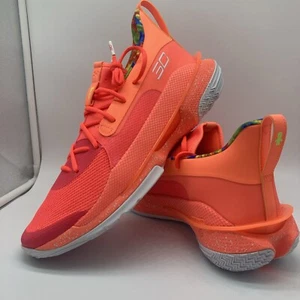 Talla 14 - Zapatos de baloncesto Under Armour Sour Patch Kids x Curry 7 Peach Plasma - Imagen 1 de 13