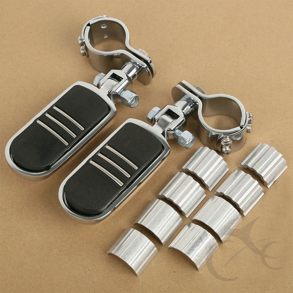 Barra de carretera ajustable de 1"" 1-1/4"" 1-3/8"" estriberas protector de motor cromado Foto 1 de 4