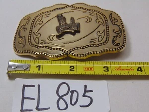 Fibbia per cintura cowboy western vintage con sella Rockabilly - Foto 1 di 3