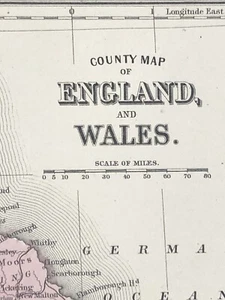 American State map from Mitchell's Atlas 1865 England and Wales Dated 1860 - Picture 1 of 6