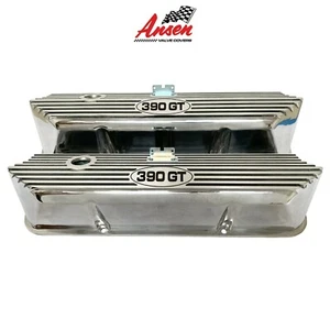 Ford FE 390 GT Tall Valve Covers Polished - Die-Cast Aluminum - Ansen USA - Picture 1 of 7
