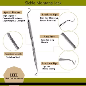 Montana Jack Sickle Scaler Double End Lightweight Periodontal Dental Instruments - Picture 1 of 3