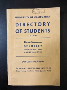 U C Berkeley Directory of Students 1945-46 - Picture 1 of 4
