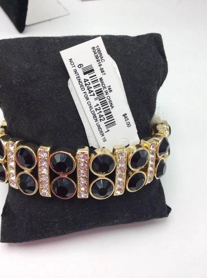 Pulsera elástica Anne Klein AK100 $45 tono dorado y negro Foto 1 de 1