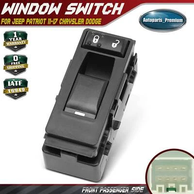 Interruptor de ventana eléctrica para pasajero delantero para Jeep Compass Patriot 11-17 Dodge Avenger Foto 1 de 4