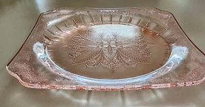 1 Jeannette Depression Glass ADAM Pink 9" Square Glass DINNER PLATE replacement - Picture 1 of 4