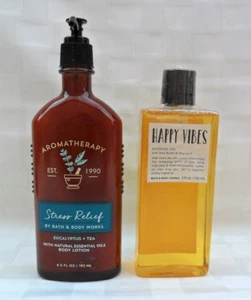 Bath & Body Works Happy Vibes Shower Gel  & Aromatherapy Stress Relief Lotion - Picture 1 of 6