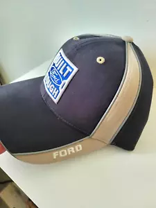 NEW Hat Ball Cap - Navy Blue w/ Tan Embroidered "Built Ford Tough" Emblem / Logo - Picture 1 of 8