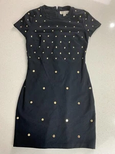 Michael Kors Black Studded Shift Dress Women’s Small Knee-Length Classic Elegant - Picture 1 of 14