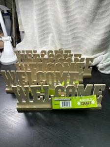 (6) Ready To Paint Wood  Welcome Sign Decorative Wooden Letters  Mantle Or Shelf - Picture 1 of 7
