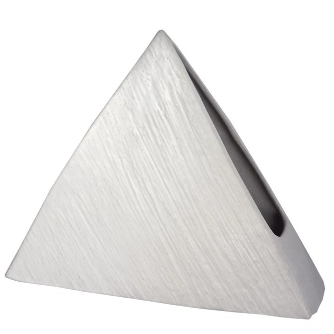 Jarrón japonés Ikebana arreglo floral cerámica 9" pirámide blanca hecho en Japón Foto 1 de 1