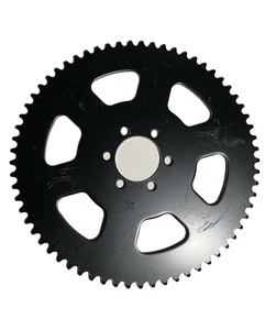 65 Tooth Rear Sprocket #35 Chain Go Kart Mini Bike 8" Diameter | Black | Steel - Bild 1 von 4