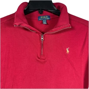 Polo Ralph Lauren 1/4 Zip Sweater Boys XL (18-20) Red Flesh Pony Preppy Luxury  - Picture 1 of 7
