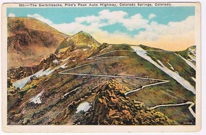 Postkarte Colorado Springs Die Serpentinen Pike's Peak Auto Highway - Bild 1 von 2