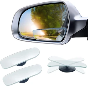 2 Pack Blind Spot Mirror Rectangular HD Glass Convex Wide Angle Adjustable New - Picture 1 of 5