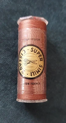 Bobine fil coton super simili ciseaux Wallaer frères Lille marron - Photo 1/3