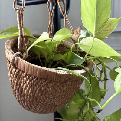 Vintage Wicker Wall Pocket Wall Hanging Planter Basket Decor 8x7” - Image 1 of 4