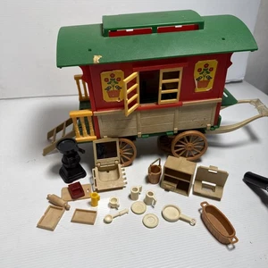 1980’s Sylvanian  Family Calico Critters Gypsy Caravan roulotte,  Vintage NR - Picture 1 of 23