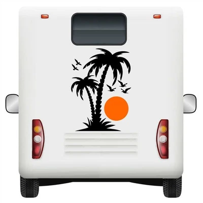 Palm Sun Tree sunset Wall Stickers Wildlife Car Vinyl Decal  Sticker Van  Art - Image 1 of 4