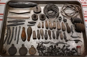 L13) 12,24 Pfund  Vintage Blei Angelgewichte. Meist gebraucht. Split Shot auf 8 Unzen - Bild 1 von 3