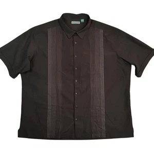 Cubavera Shirt Mens 3XLT Black Embroidered Guayabera Big Tall Button Up 3XL - Picture 1 of 9
