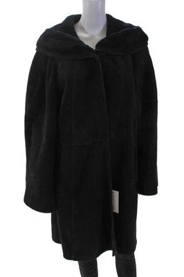 Casaco Phil M Stupp Feminino Shearling Manga Longa Frente Aberta Preto Tamanho G - Imagem 1 de 4