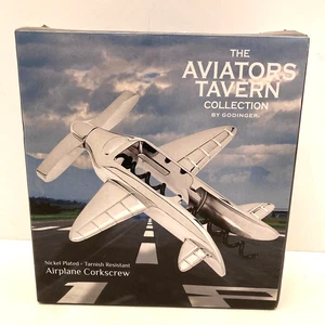 NEU The Aviators Tavern Collection Flugzeug Korkenzieher vernickelt Godinger - Bild 1 von 6